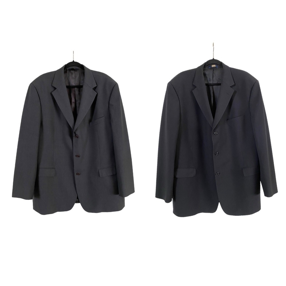Brooks Brothers 346 Mens Dark Gray & Black Blazer Sport Coats Casual Jacket 48L